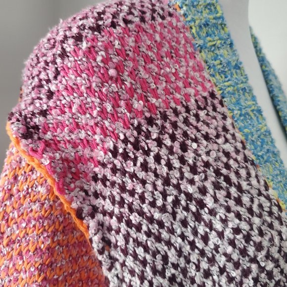 DEX Women's Patchwork Knit Cardigan Multi-colour Cozy Soft ASO Hallmark Movies - Picture 7 of 12